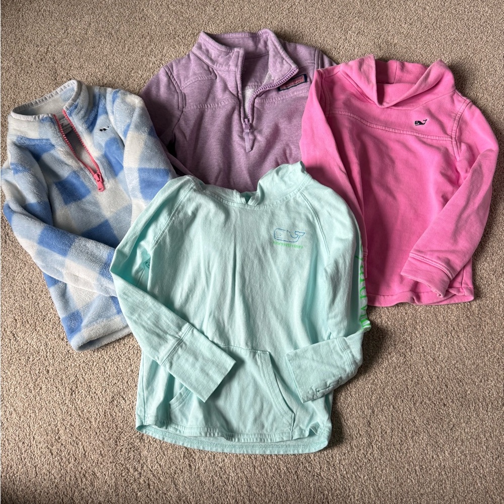 Vineyard Vines Kids Pullover Set in Pink, Purple, Mint, and Blue